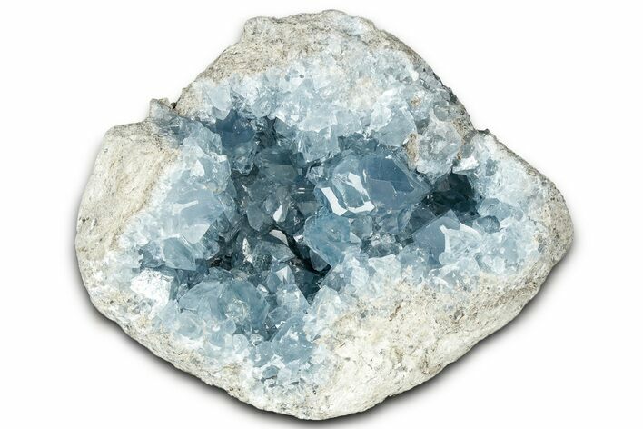 Crystal Filled Celestine (Celestite) Geode Section - Madagascar #325952